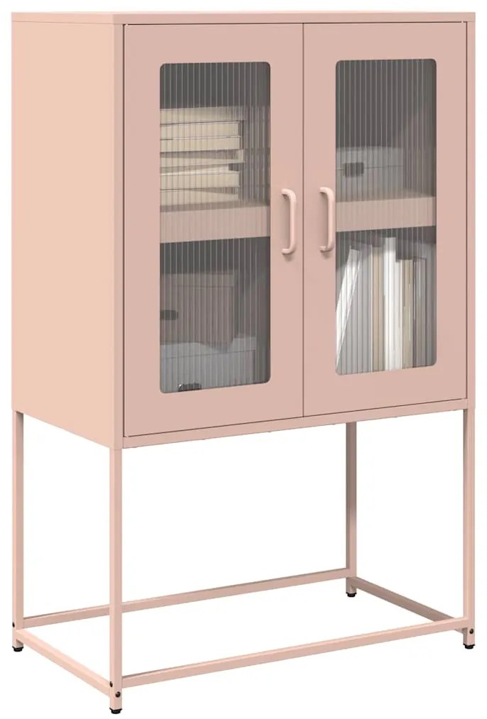 Aparador alto 68x39x107 cm aço rosa