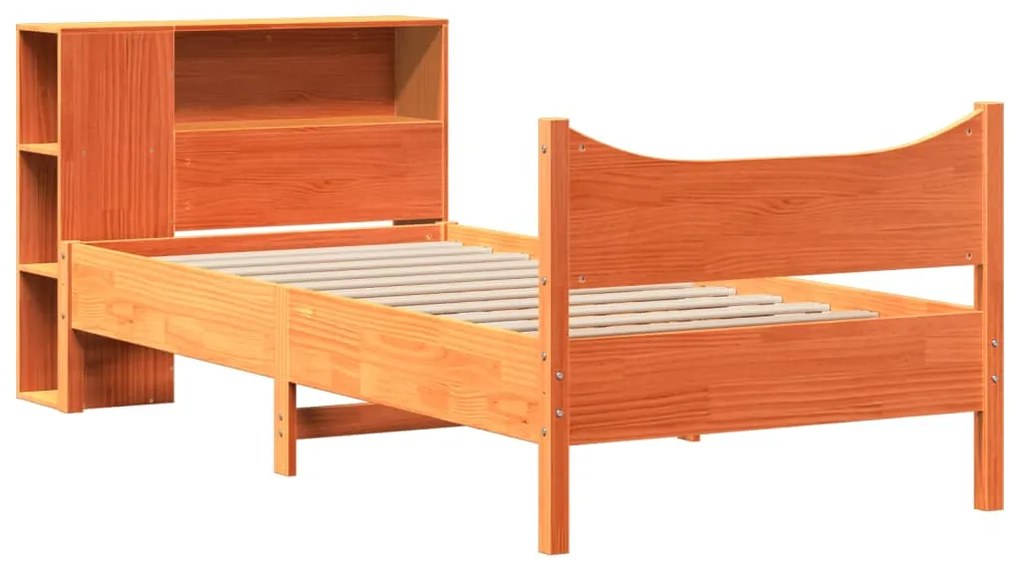 Cama sem colchão 90x190 cm madeira de pinho maciça castanho-mel
