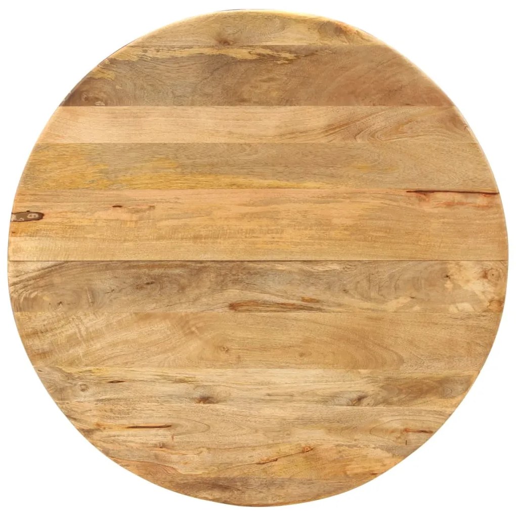Mesa de jantar Ø110x78 cm madeira de mangueira maciça e aço