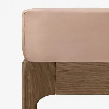 Lençol De Baixo Em Cetim De 300 Fios Sampras Cor-de-rosa Avelã & Cama 150cm (150 X 200 X 40 Cm) - Sklum