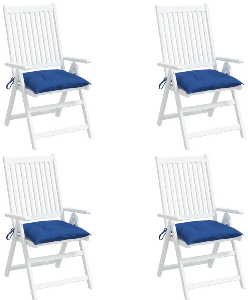 Almofadões de cadeira 4 pcs 40x40x7 cm tecido oxford azul