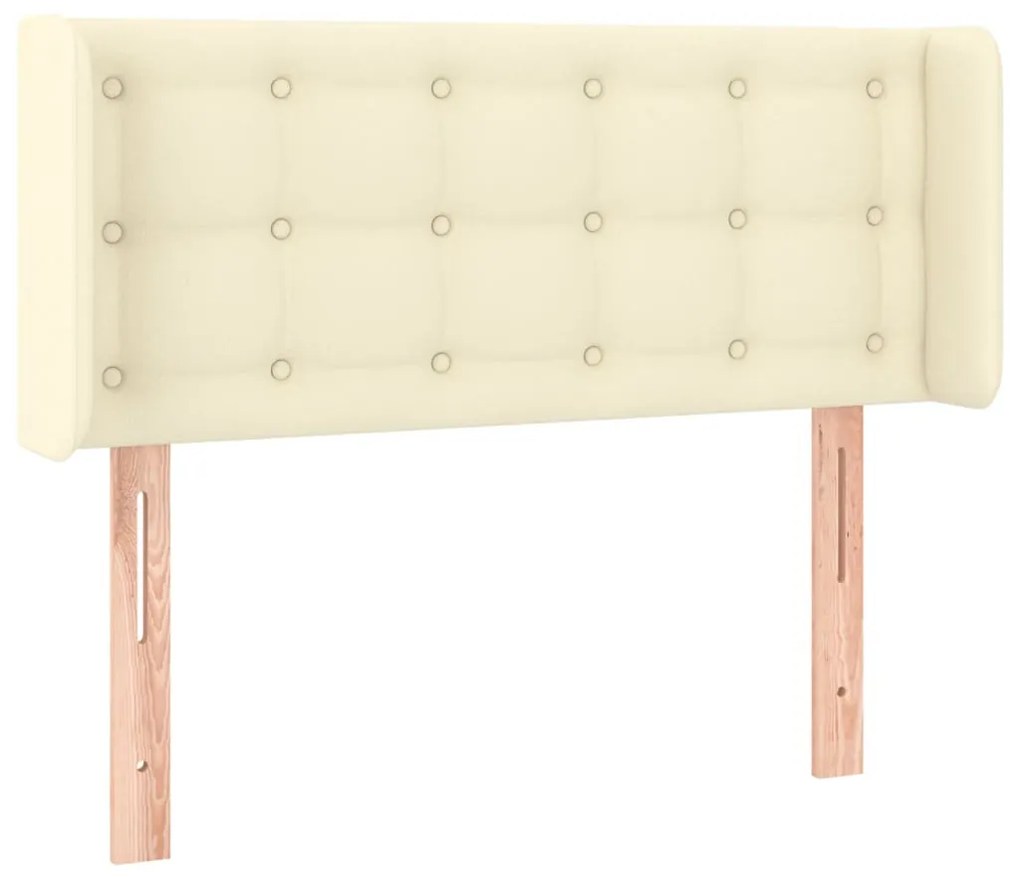 Cabeceira de cama c/ LED 93x16x78/88 cm couro artificial crème