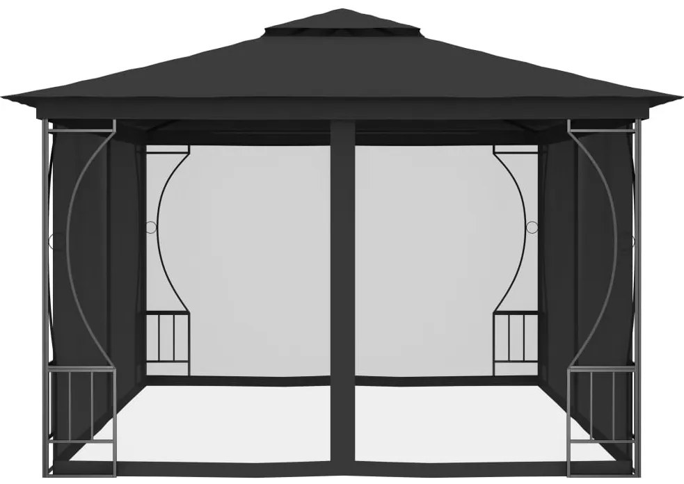 Gazebo com redes 300x400x265 cm antracite