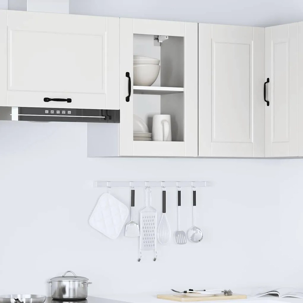 Armário de parede de cozinha com porta de vidro Porto branco