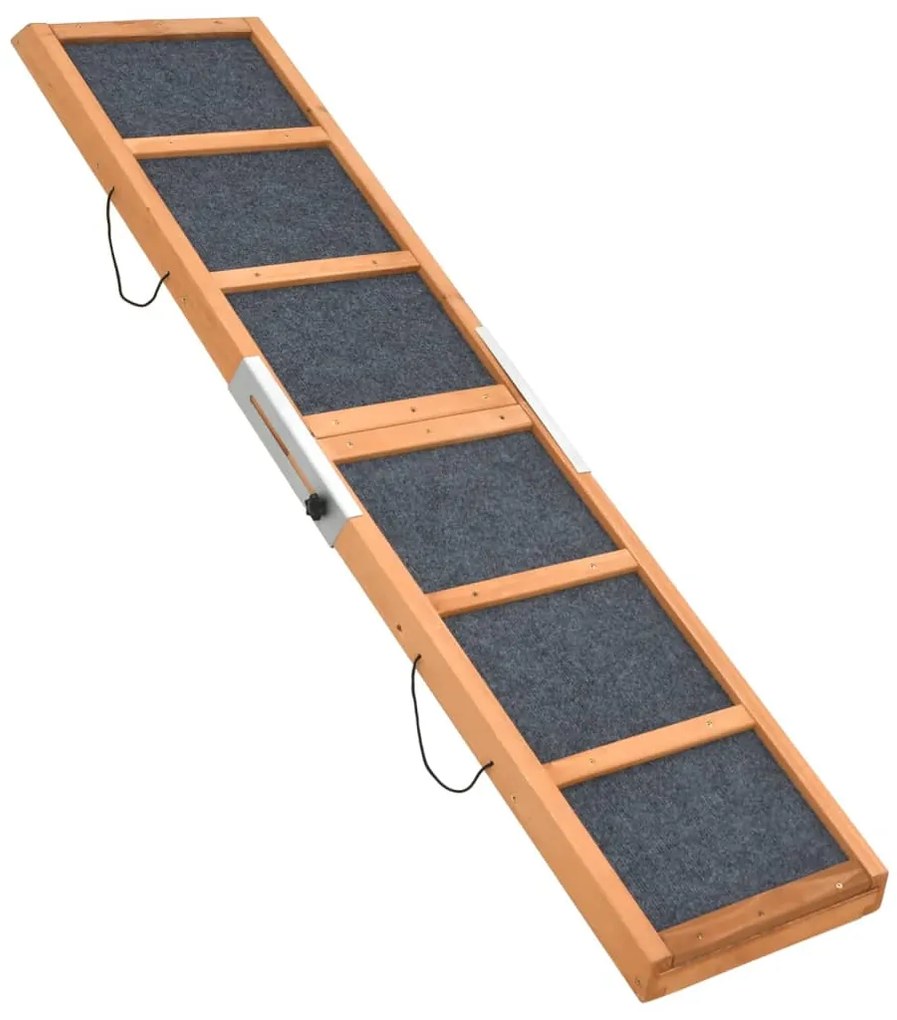 Rampa para cães 120x30 cm madeira de abeto maciça cinzento