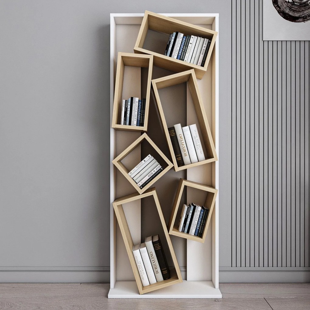 Estante Carmen – Branco Carvalho – 63x153,6x24 cm