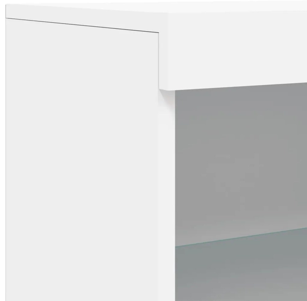 Aparador com luzes LED 60,5x37x100 cm branco