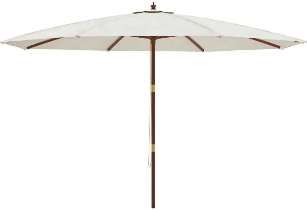 Guarda-sol de jardim com poste de madeira 400x273 cm cor areia