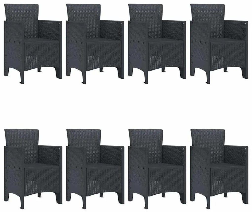 Conjunto de Jantar para Jardim 9 pcs Antracite Polipropileno
