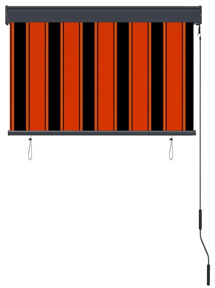 Estore de rolo para exterior 100x250 cm laranja e castanho