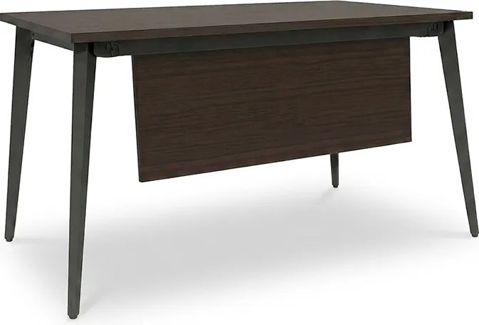 Secretária Art II Walnut/Preto com Estrutura Metálica Riva Office 1600x800mm