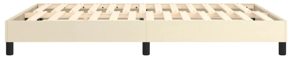 Estrutura de cama 140x190 cm couro artificial cor creme