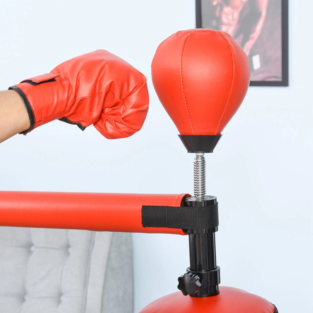 HOMCOM Punching Ball de Boxe com Altura Ajustável com Barra Giratória