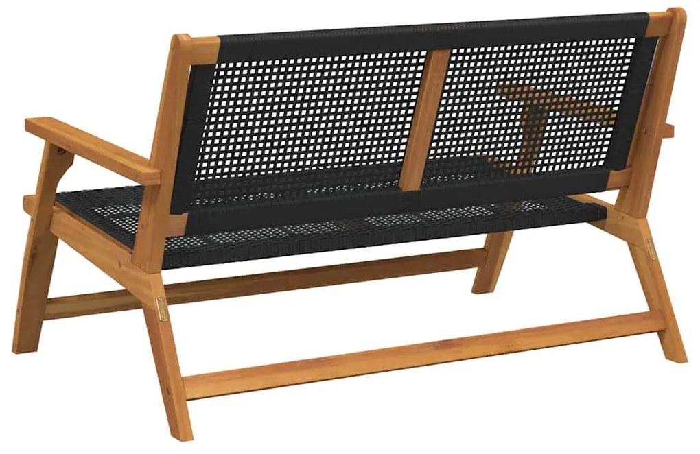 Banco de Jardim Preto 122x76x73,5 cm Madeira Sólida de Acácia