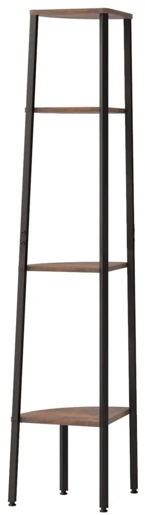 Estante canto 4 prat. 45,5x31,5x150 cm castanho-escuro/preto