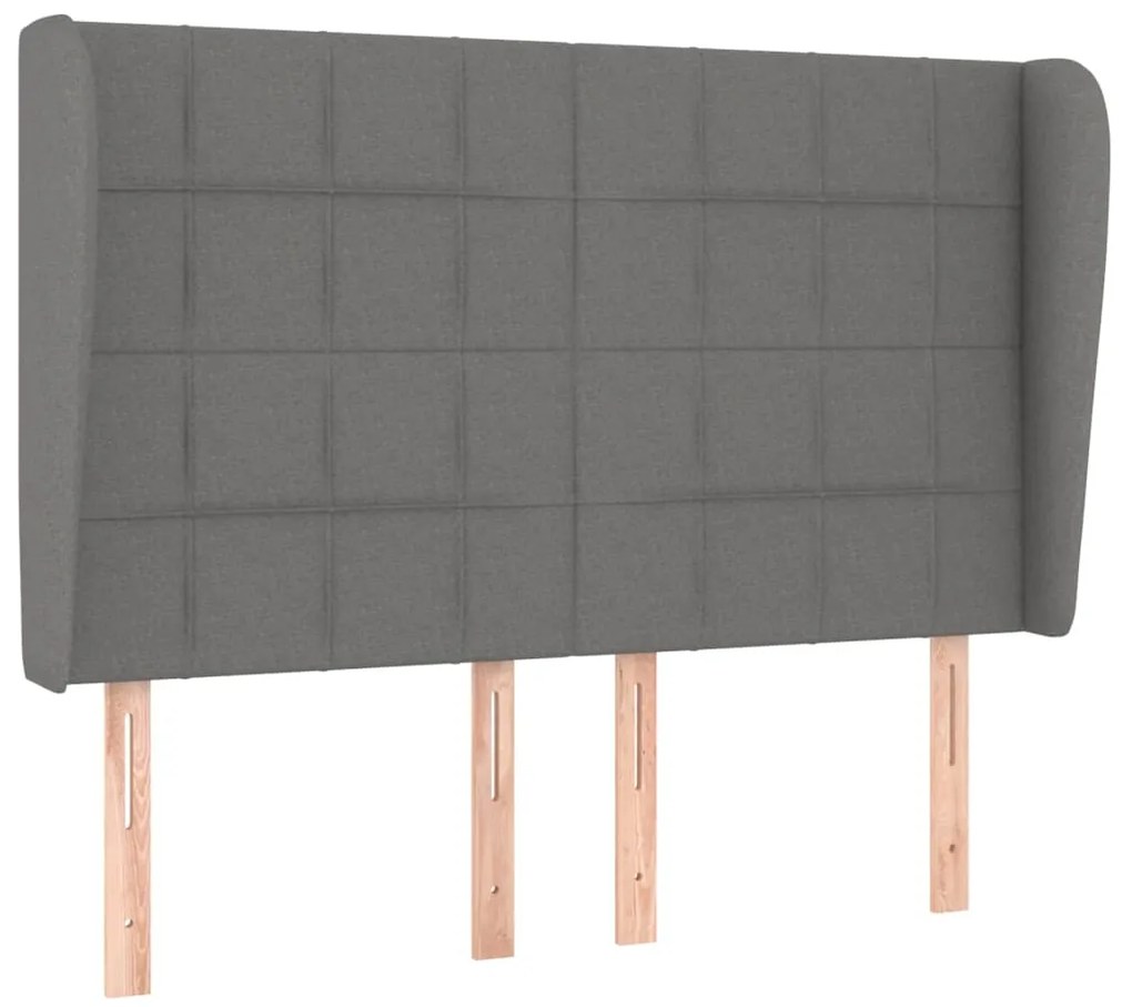 Cama com molas/colchão 140x190 cm tecido cinzento-escuro