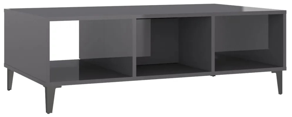Mesa de centro derivados de madeira cinza brilhante