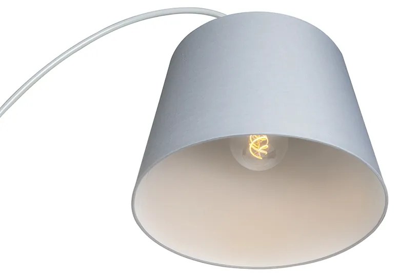 Candeeiro de arco moderno com aba cinzento - Bend Moderno