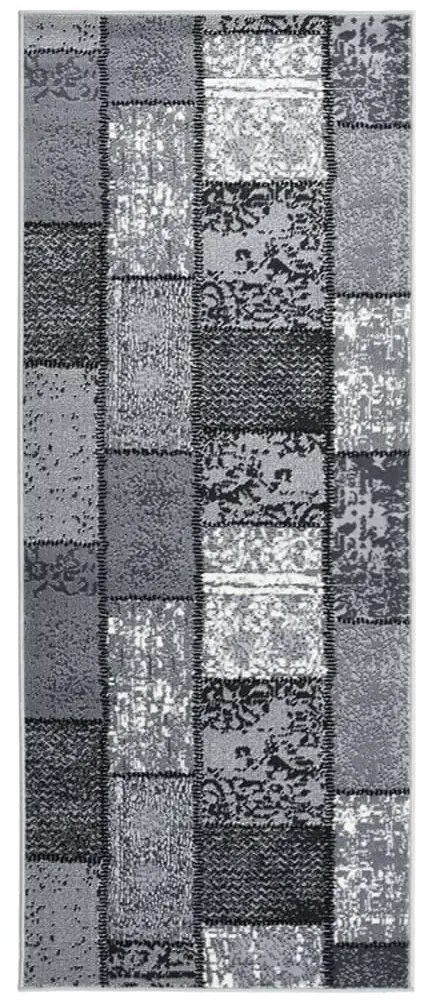 vidaXL Passadeira c/ padrão de blocos 100x150 cm polipropileno cinzento