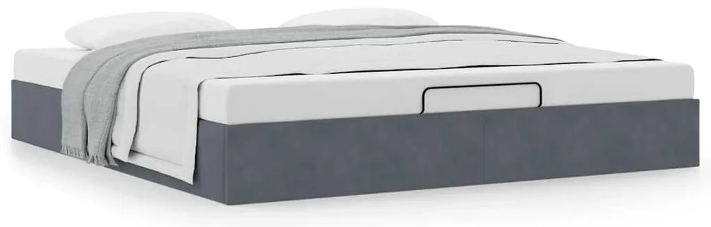 Estrutura de cama otomana sem colchão 200x200cm cinzento escuro