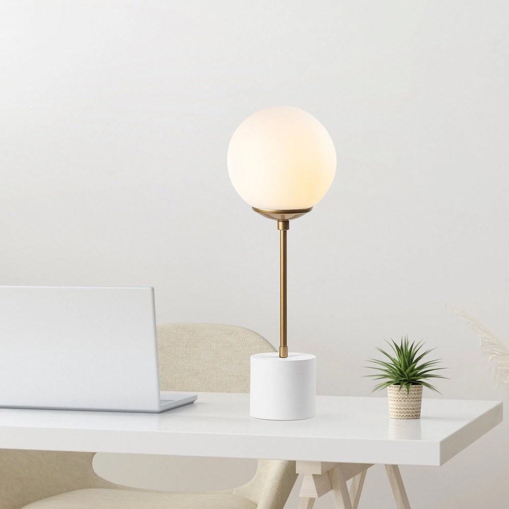 Candeeiro de Mesa Globo – Branco – 20 x 20 x 57 cm