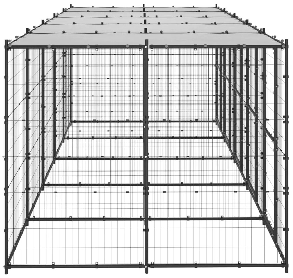 Canil de exterior com telhado 12,1 m² aço