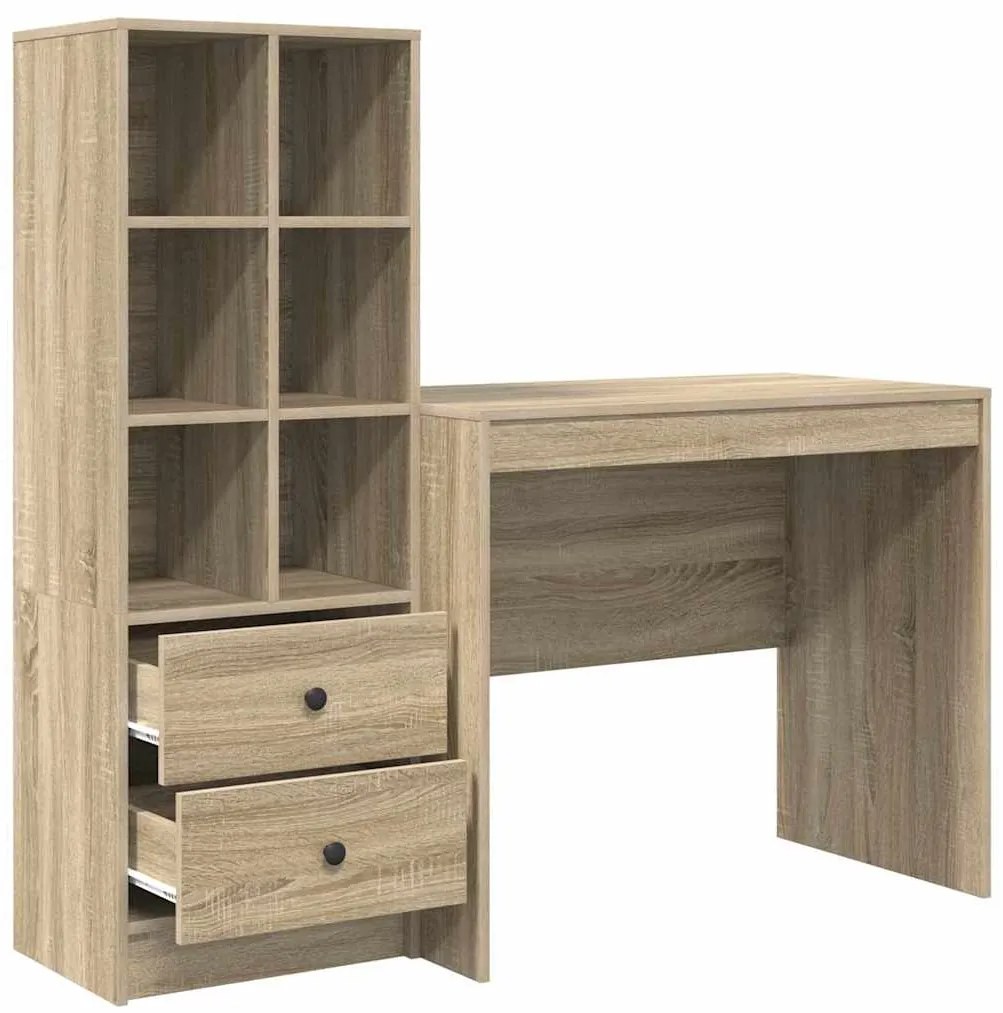 Mesa com Armazenamento Carvalho Sonoma Madeira Derivada