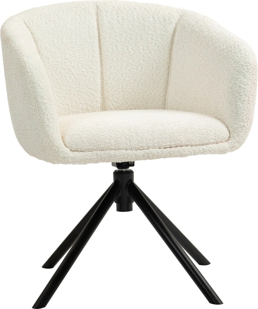 HOMCOM Poltrona para Sala Giratória 360° Assento Acolchoado 58,5x59x78,5 cm Creme | Aosom Portugal