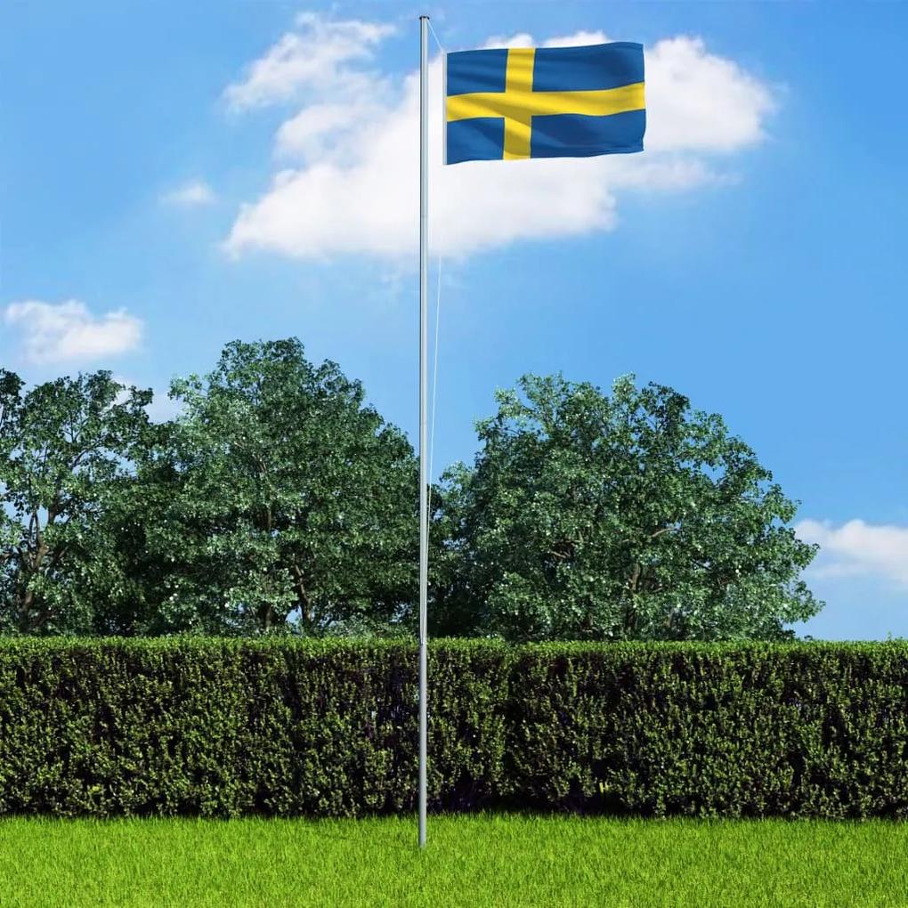 3053325 vidaXL Bandeira da Suécia com mastro de alumínio 6,2 m