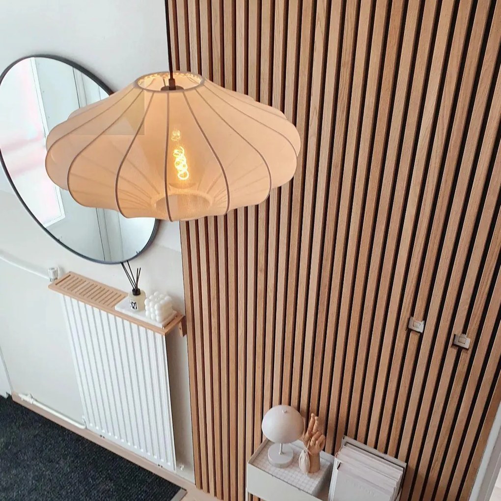 Candeeiro suspenso de design branco seda 50 cm - Plu