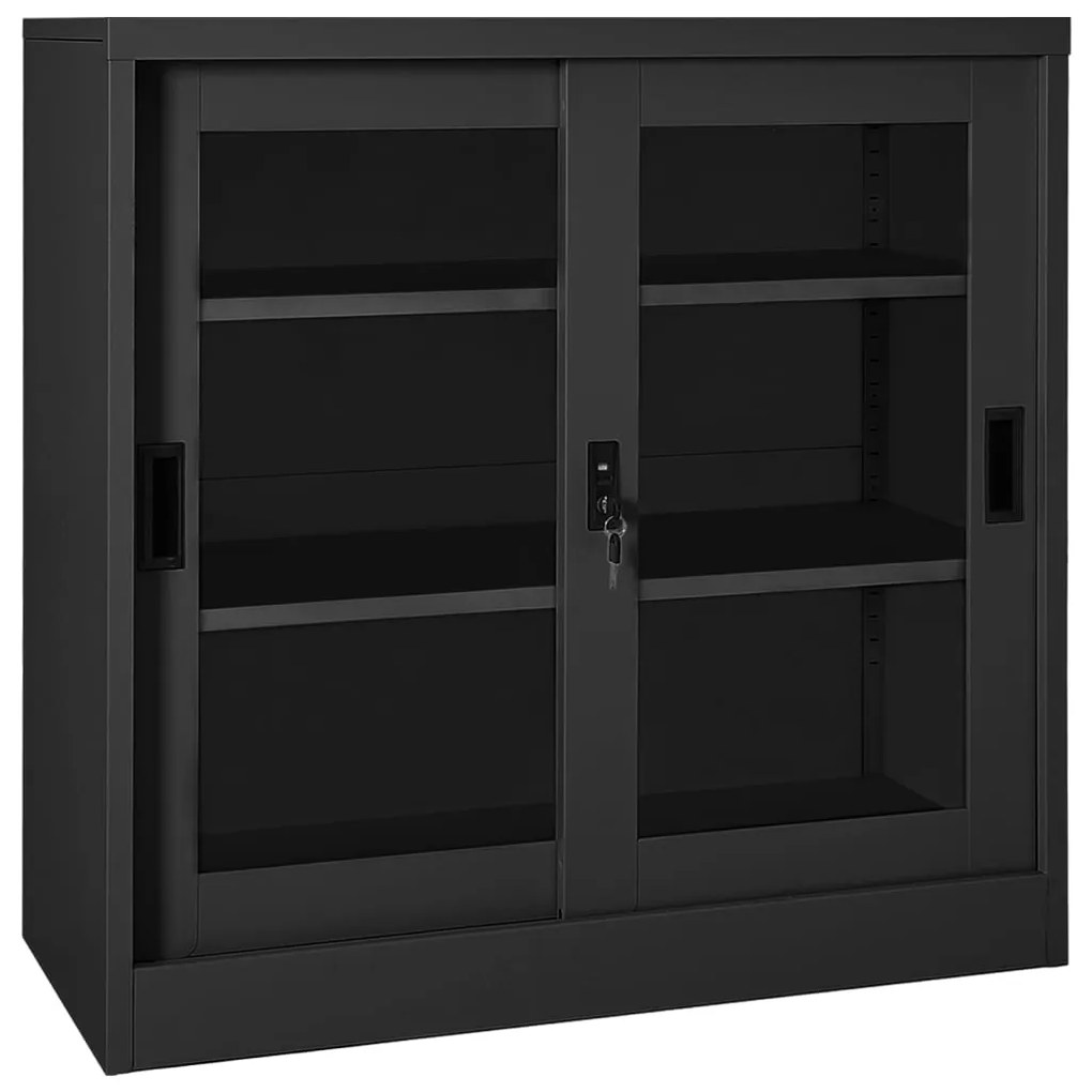 335957 vidaXL Armário com porta deslizante aço 90x40x90 cm antracite