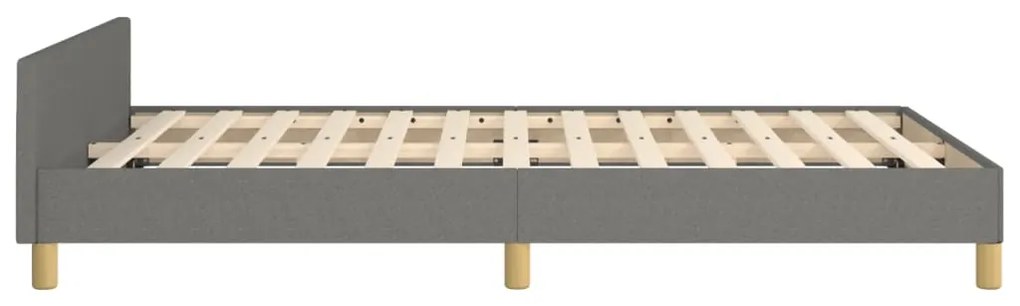 Estrutura de cama sem colchão cinza escuro 120x190 cm tecido