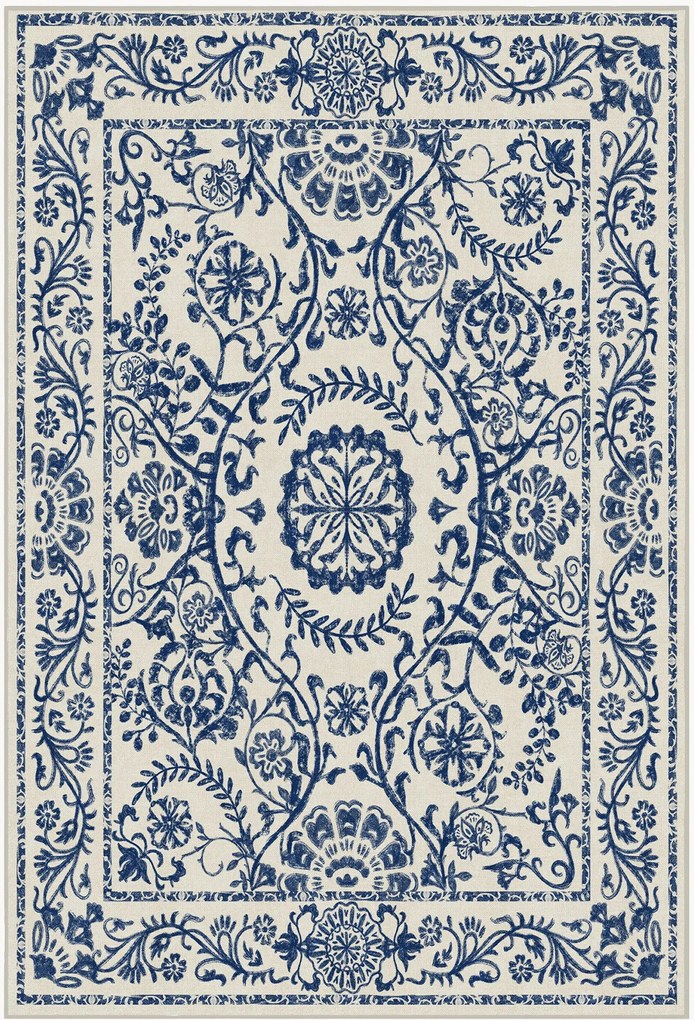 Tapete lavável azul escuro de pelo curto Delphina