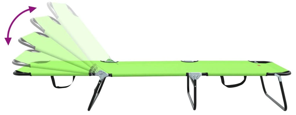 Espreguiçadeira Dobrável 2 pcs Verde Portátil Tecido Oxford 600D