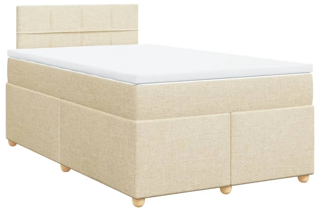 Cama boxspring com colchão 120x190 cm tecido cor creme