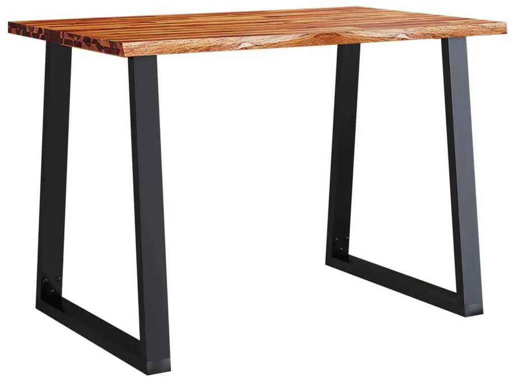 3 pcs conjunto de jantar c/ bordas vivas acácia maciça