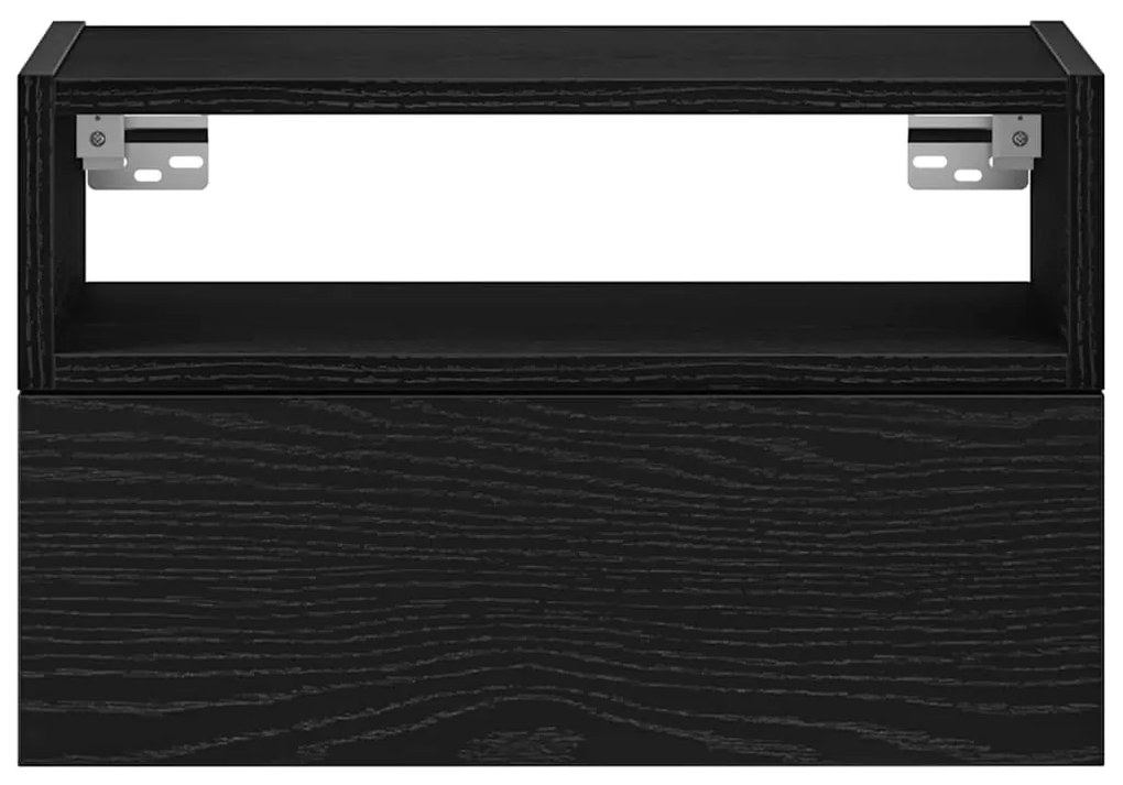 Mesas de cabeceira de parede 2 pcs 45x26x28,5 cm preto