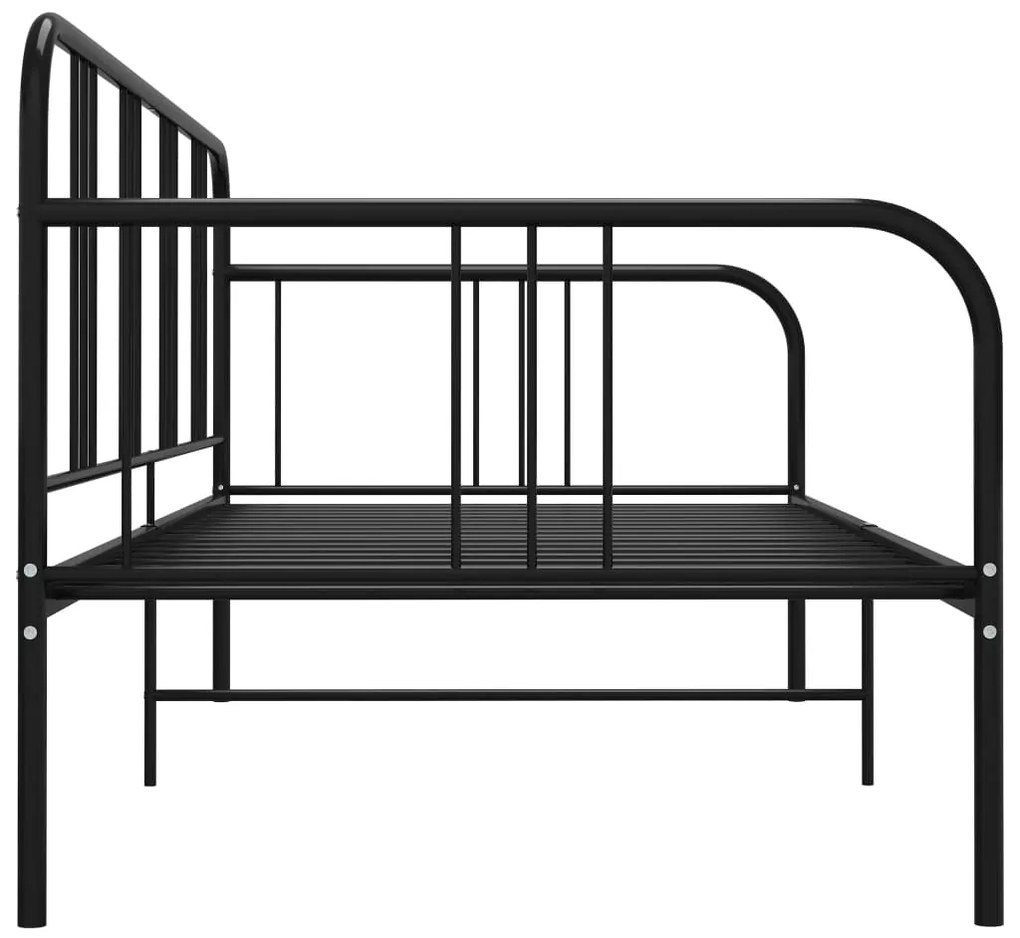 Sofá-cama 90x200 cm metal preto