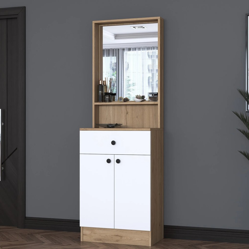 Cabide P6 – Nogueira/Branco – 60x182,8x35,5 cm