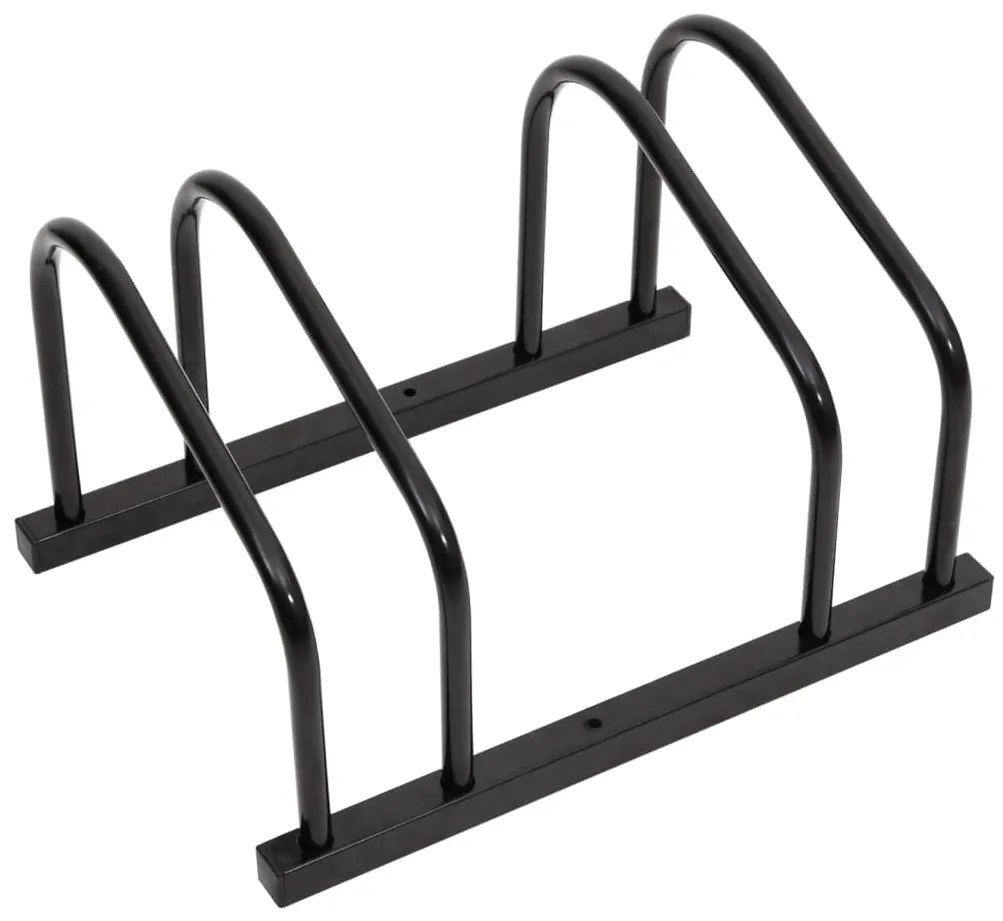 vidaXL Suporte para 2 bicicletas aço preto