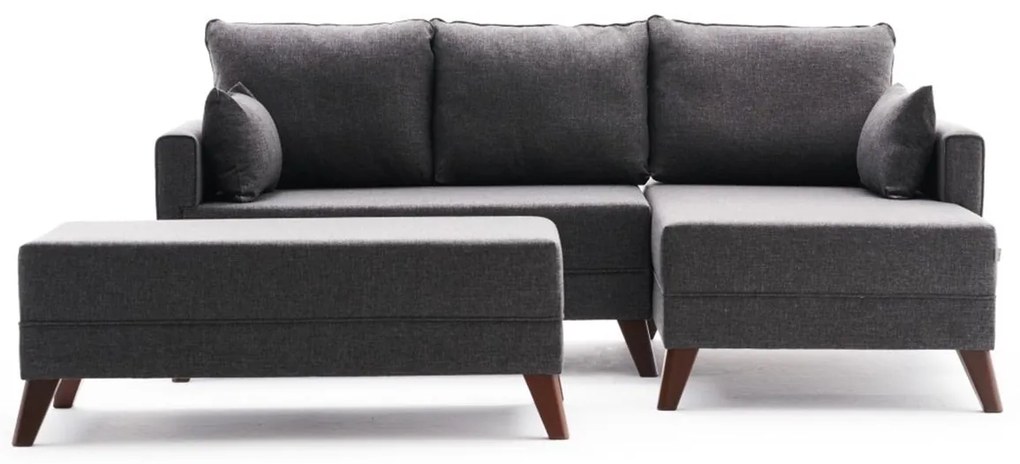 Sofá-Cama de Canto Bella – Antracite – 205x85x81 cm