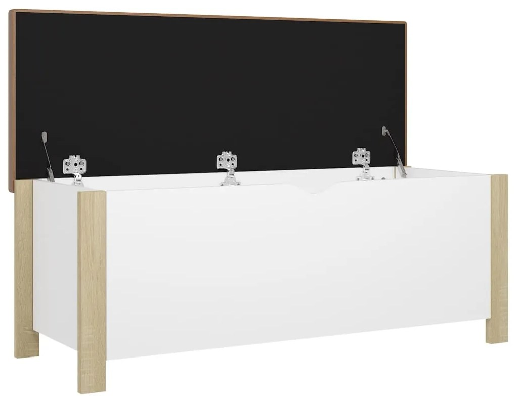 Caixa arrumação c/ almofadão contrap. 105x40x45cm branco/sonoma