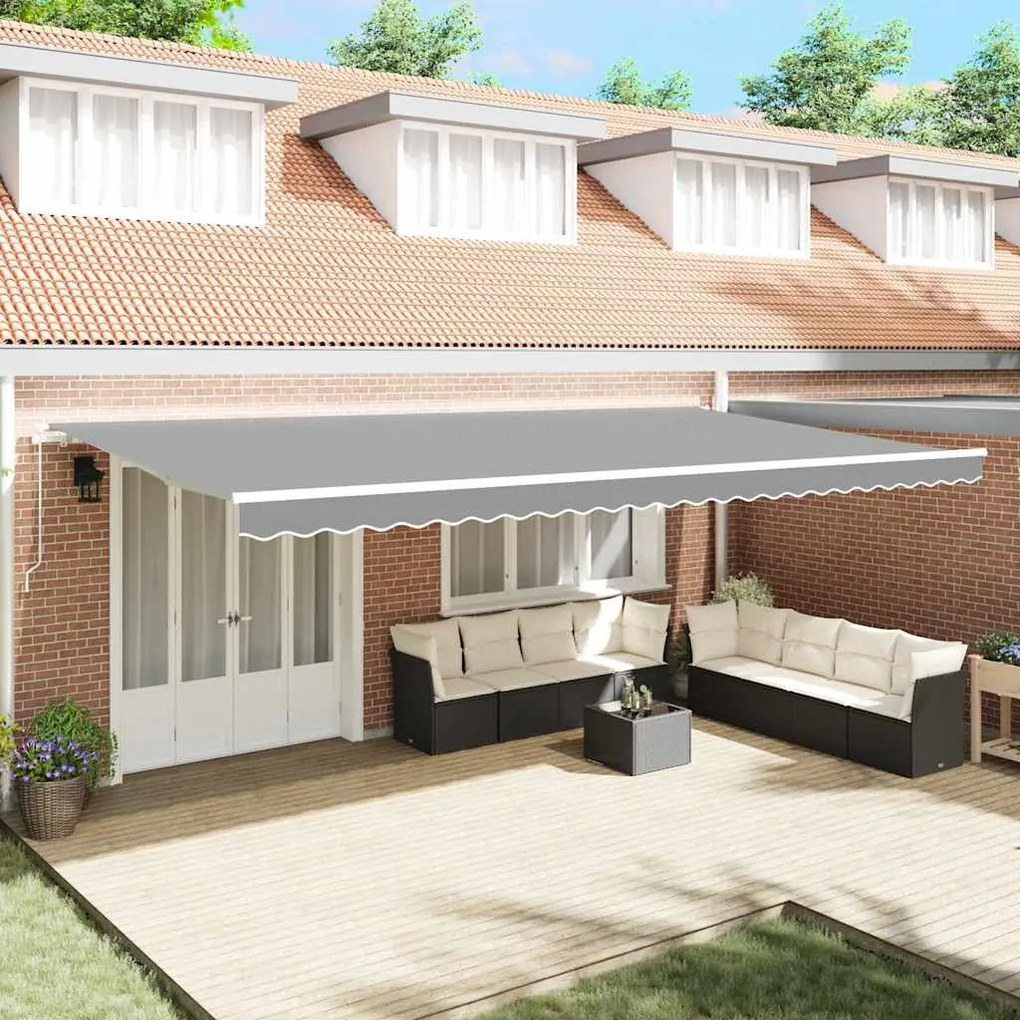 Toldo Manual Branco 6 x 3 m Metal