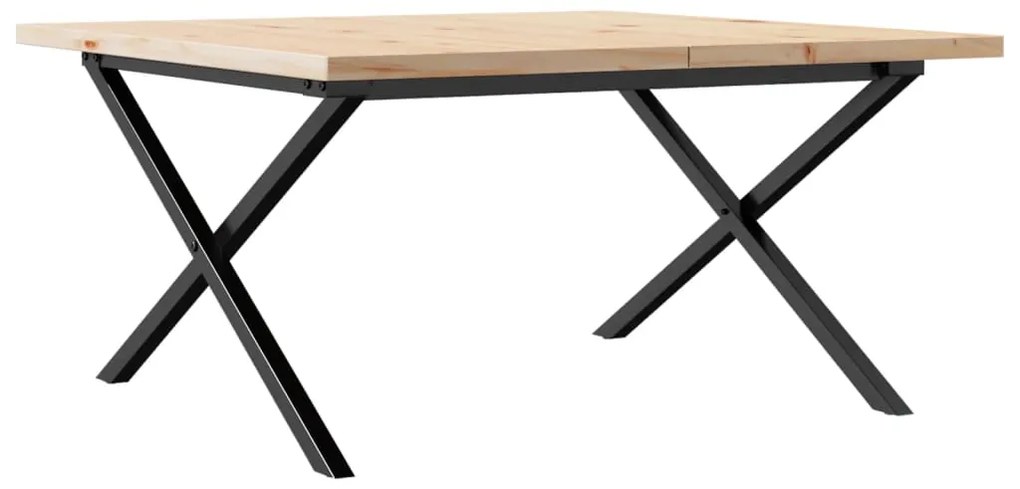 Mesa de centro estrutura em X 90x90x45,5 cm pinho/aço