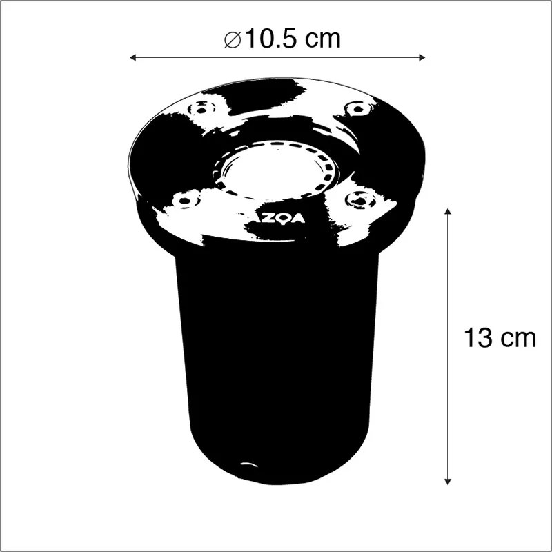 LED Foco de chão inteligente em aço inoxidável com Wi-Fi GU10 IP65 - Basic Round Moderno
