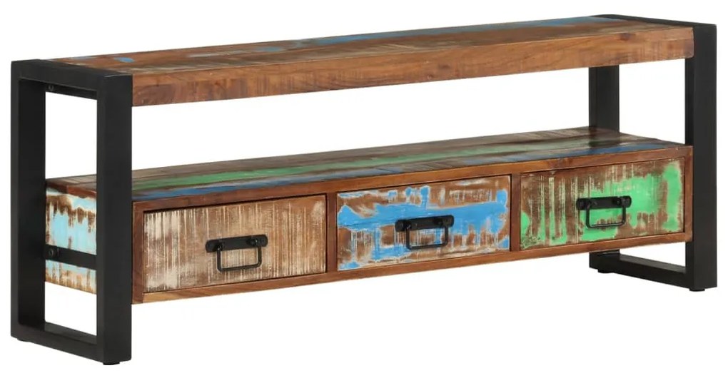 vidaXL Móvel de TV 120x30x45 cm madeira recuperada maciça