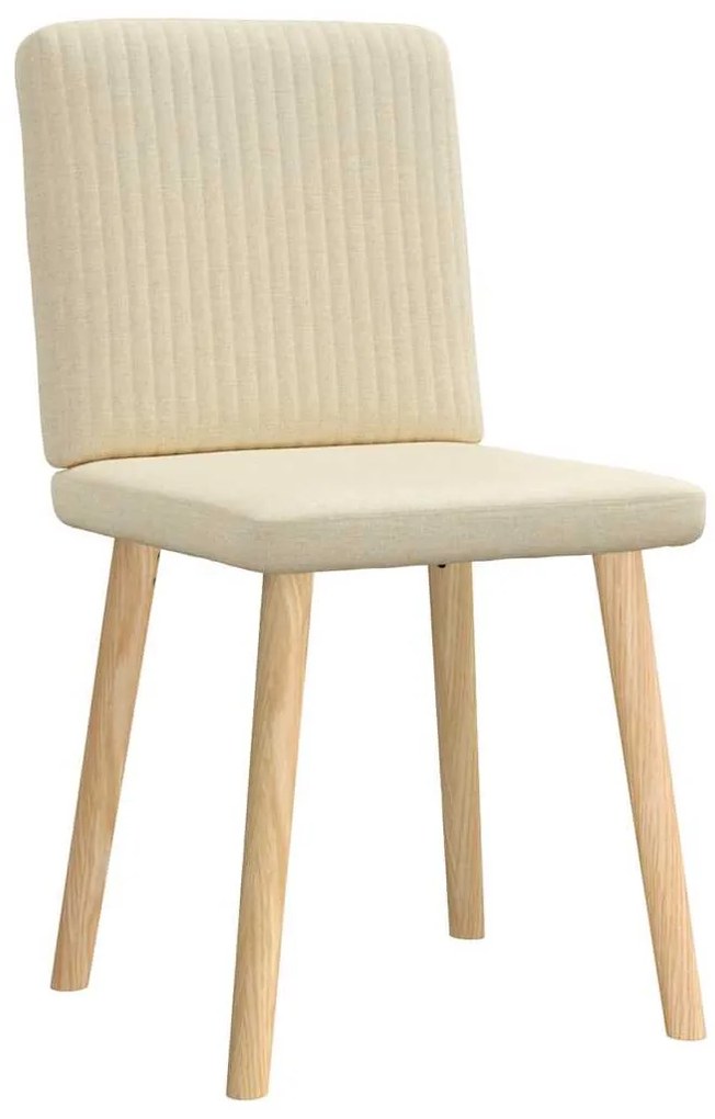 Cadeiras de jantar 2 pcs tecido cor creme