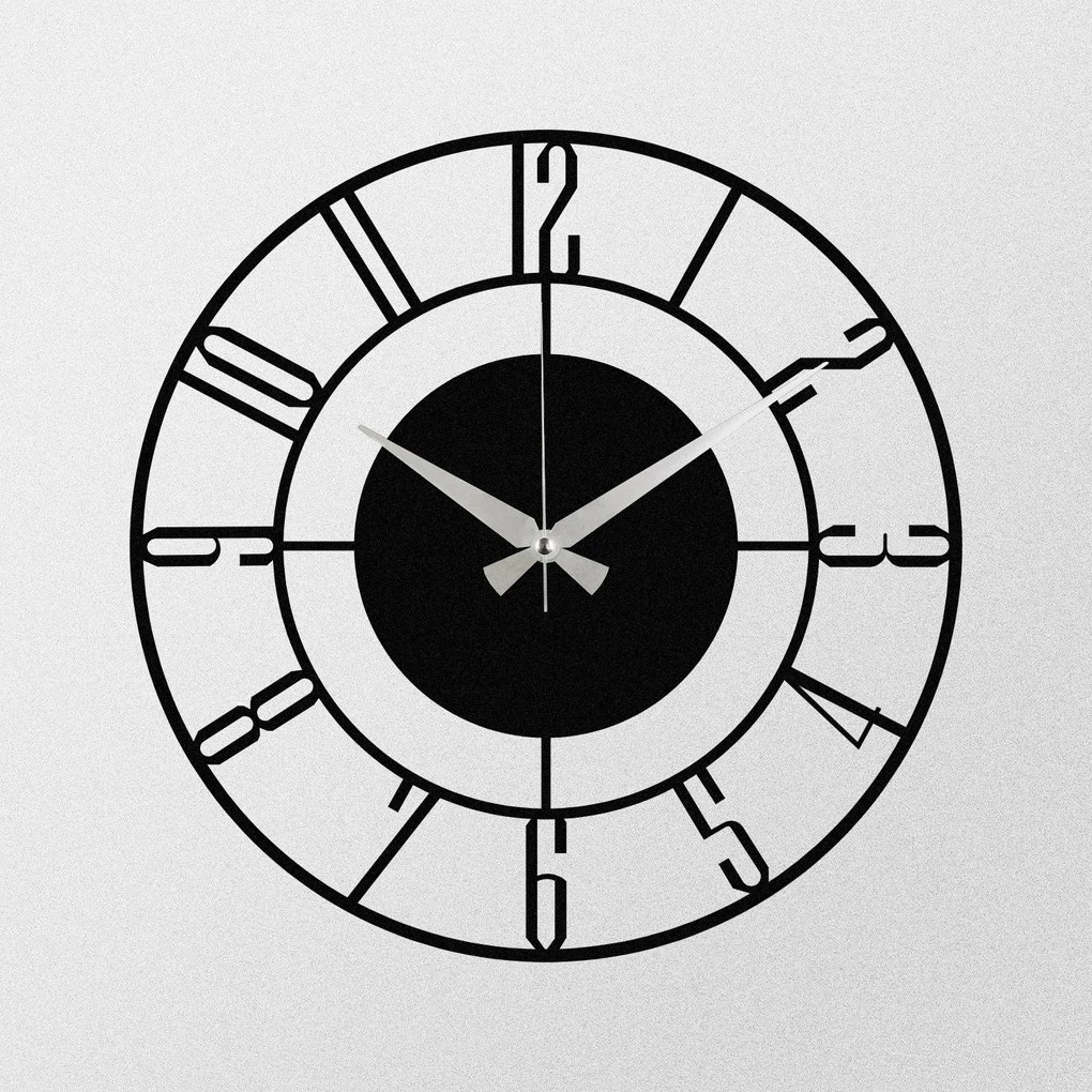 Relógio de Parede Decorativo Enzoclock – Preto – 48 x 48 cm