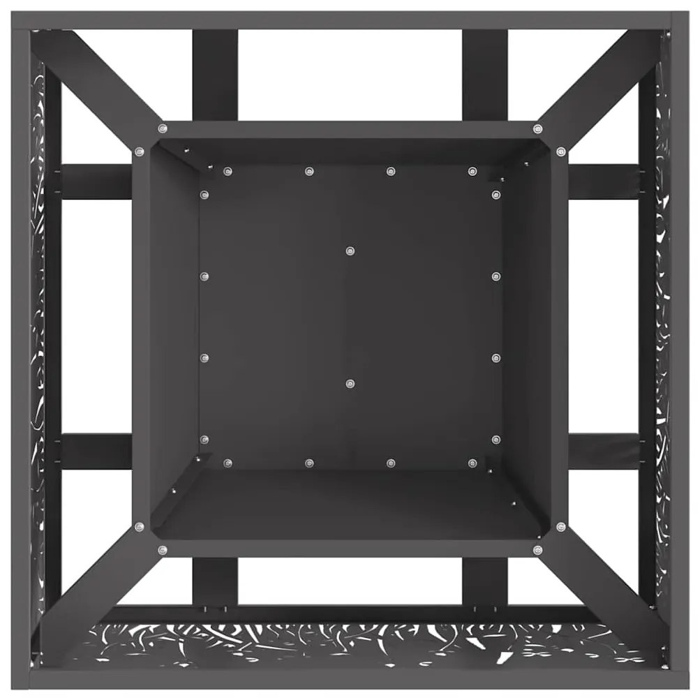 Fogueira Quadrada vidaXL Preta 60x60x30 cm Aço