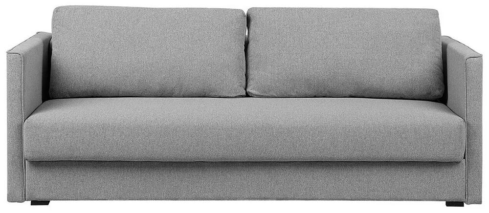 Sofá-cama de 3 lugares em tecido cinzento com arrumação EKSJO Beliani